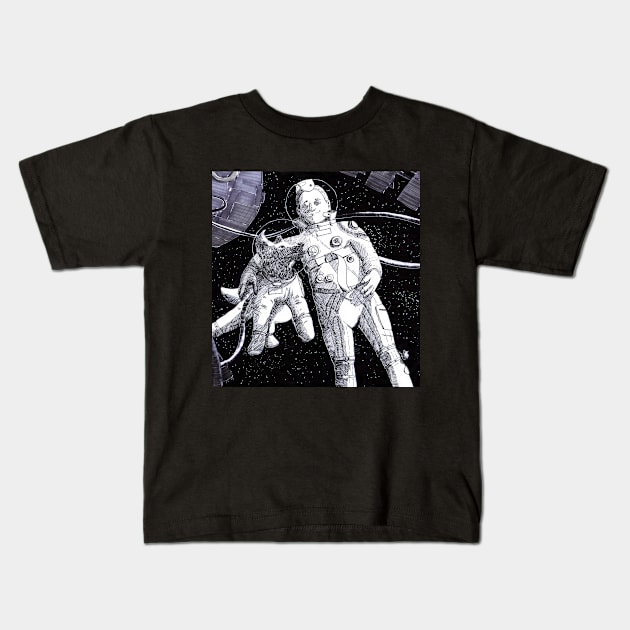 Space Walk Kids T-Shirt by J.S. Lange